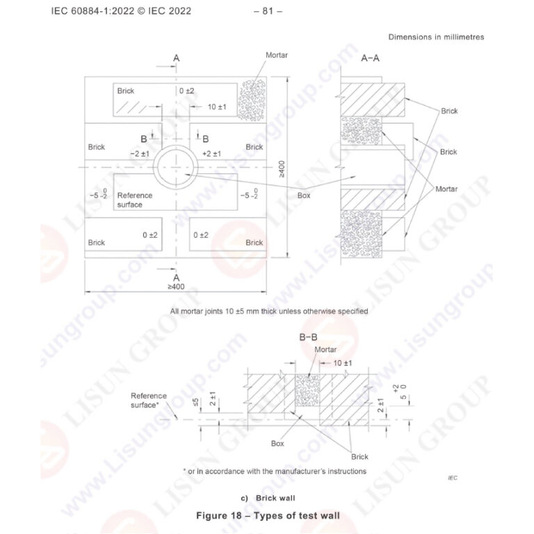 IEC 60884-1 Clause 16.2 Figure 18 Test Wall for Concealed Socket IP Waterproof