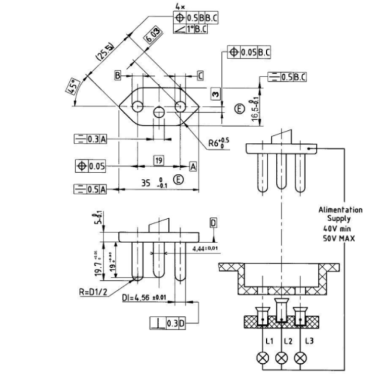 Gauge for Outlets 16A 250V A.C. of IEC 60906-1 Figure 3