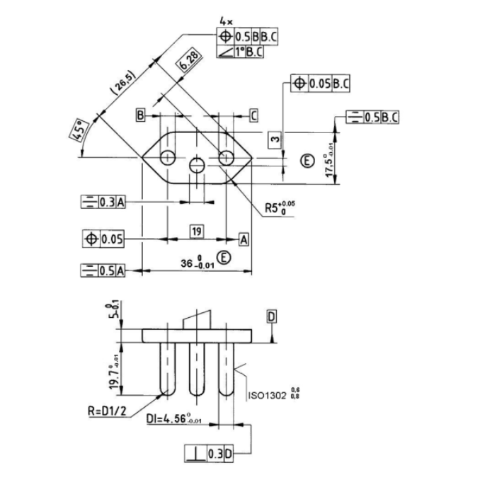 Gauge for Outlets 16A 250V A.C. of IEC 60906-1 Figure 5A/5B