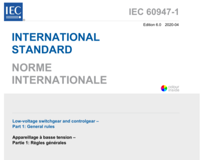 IEC 60947-1:2020 Low-voltage switchgear and controlgear-Part 1:General rules