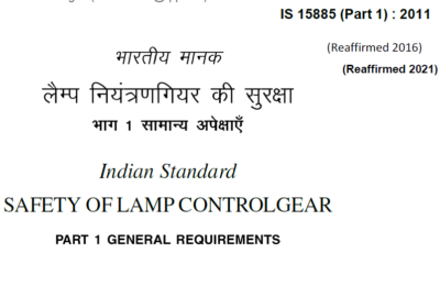 IS 15885 (Part 1): 2011 Safety Of Lamp Controlgear Part 1 General Requirements