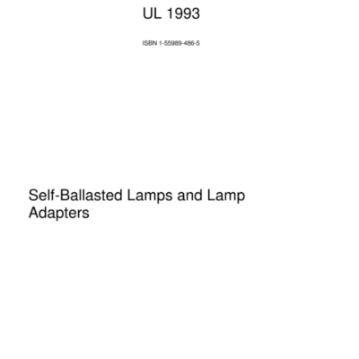 UL 1993 Self-Ballasted Lamps and Lamp Adapters