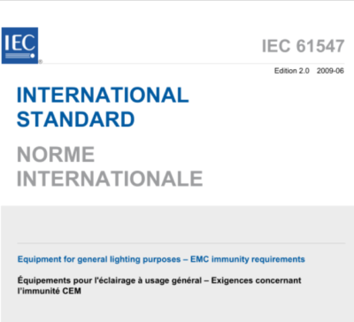 EN 61547: 2009 Equipment for general lighting purposes – EMC immunity requirements
