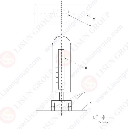 NF C 61-314 Figure C.2 Gauge Apparatus for the Plug Grip Test