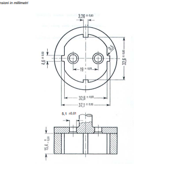 CEI-23-50 Foglio di normalizzazione C7 (ex CEI UNEL 09321-64 B) Calibro per il controllo dell’intercambiabilita con la presa P30 delle spine S30, S31 e S32