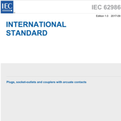 IEC 62986:2017 Plugs, socket-outlets and couplers with arcuate contacts