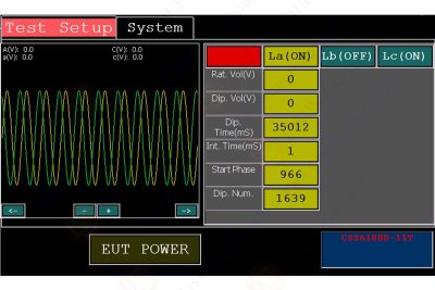 DC Voltage Drop (Rise) Simulator in Voltage Dips, Short Interruptions, and Voltage Variations Immunity Testing