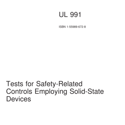 UL 991:2000 Tests for Safety-Related Controls Employing Solid-State Devices